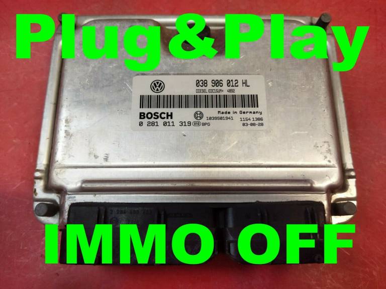 IMMO OFF  Plug&Play  VW POLO IV 1.9 SDI ECU 0281011319 - 038906012HL 